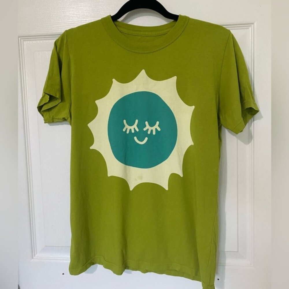 Big Bud Press Sunbaby graphic tee, XS, gross green screenprint